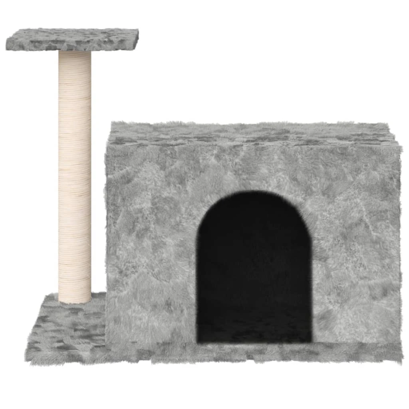 vidaXL kaķu māja ar sizala stabu nagu asināšanai, 51 cm, gaiši pelēka