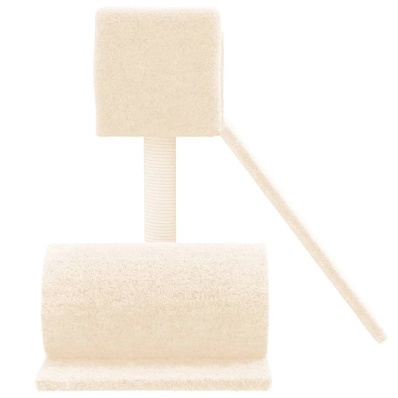 vidaXL kaķu māja ar sizala stabu nagu asināšanai, 59 cm, krēmkrāsas