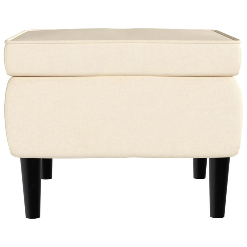 vidaXL atpūtas krēsls ar kāju soliņu, krēmkrāsas samts