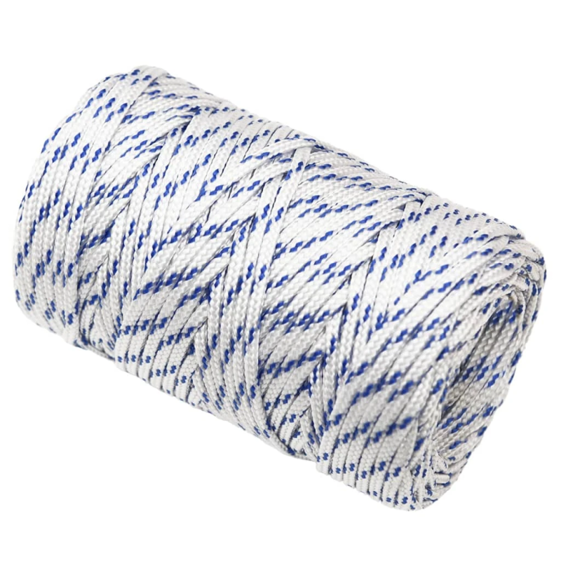 vidaXL laivu virve, balta, 2 mm, 25 m, polipropilēns