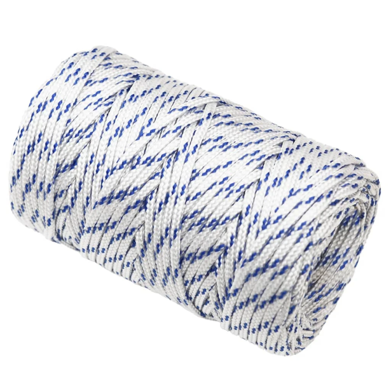 vidaXL laivu virve, balta, 2 mm, 500 m, polipropilēns