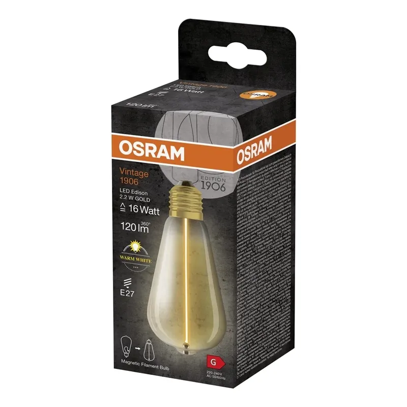 Spuldze Osram LED, ST64, 2700 °K, E27, 2.2 W, 120 lm