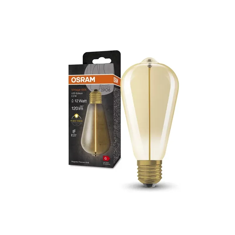 Лампочка Osram LED, ST64, 2700 °К, E27, 2.2 Вт, 120 лм