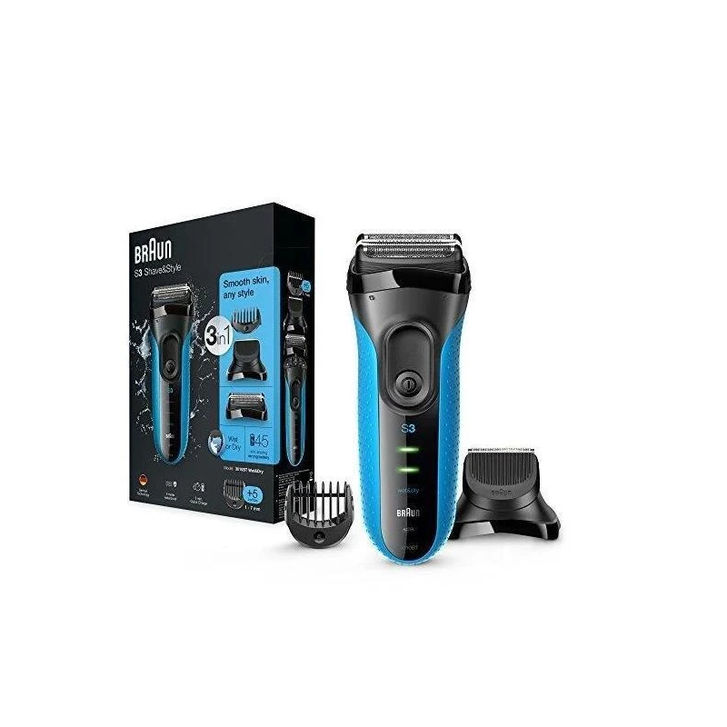 3010BT Series 3 Shave & Style „Wet & Dry” skuveklis trīs vienā ar precīzu trimmeri un piecām ķemmēm