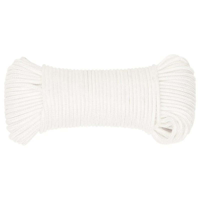 vidaXL laivu virve, balta, 4 mm, 25 m, polipropilēns