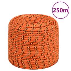 vidaXL laivu virve, oranža, 10 mm, 250 m, polipropilēns