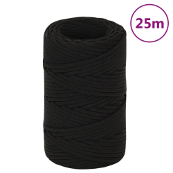 vidaXL darba virve, melna, 2 mm, 25 m, poliesters