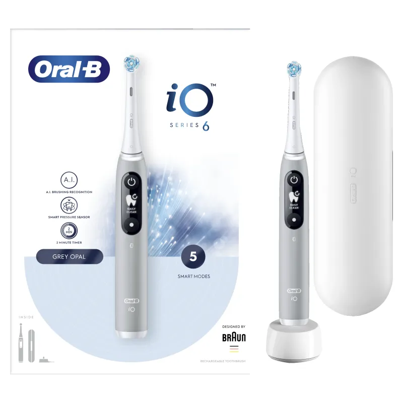 iOM6.1A6.1K Oral-B iO6 Elektriskā Zobu Birste Grey Opal