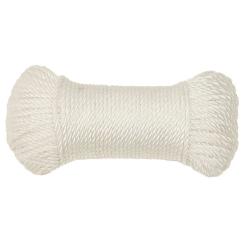 vidaXL darba virve, balta, 8 mm, 50 m, polipropilēns