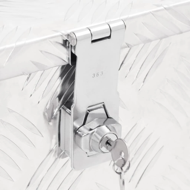 vidaXL uzglabāšanas kaste, sudrabaina, 50x15x20,5 cm, alumīnijs