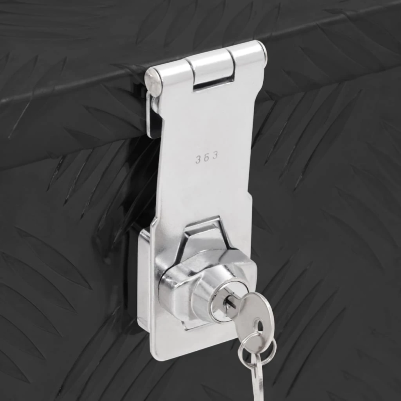 vidaXL uzglabāšanas kaste, melna, 50x15x20,5 cm, alumīnijs