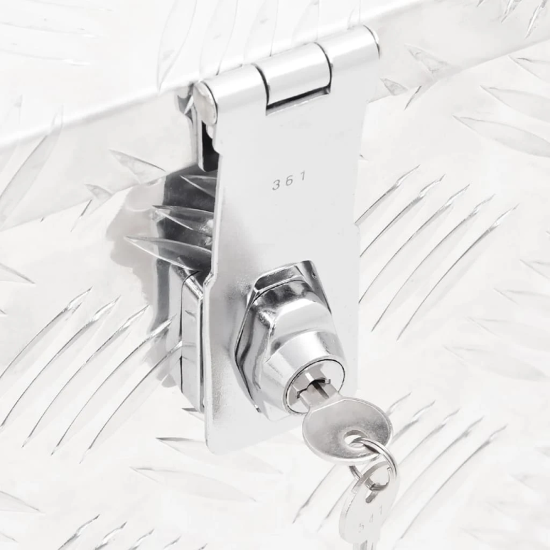 vidaXL uzglabāšanas kaste, sudrabaina, 60x23,5x23 cm, alumīnijs