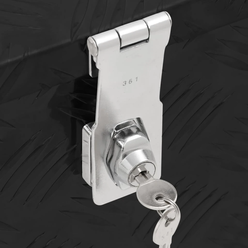 vidaXL uzglabāšanas kaste, melna, 60x23,5x23 cm, alumīnijs