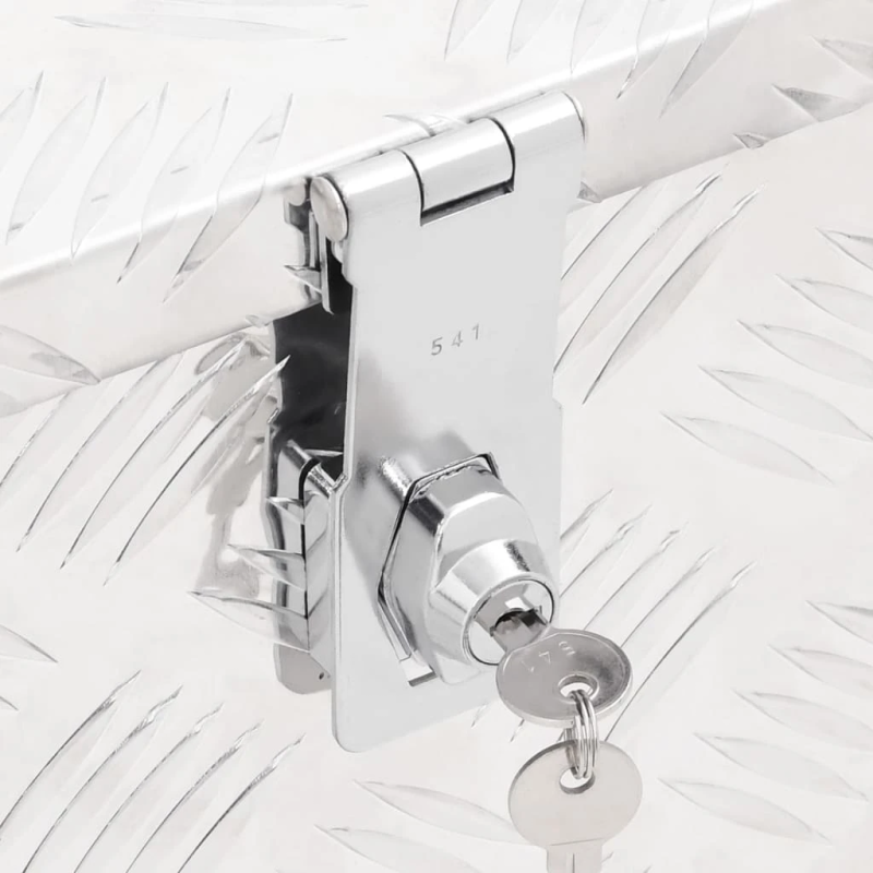 vidaXL uzglabāšanas kaste, sudrabaina, 70x31x27 cm, alumīnijs