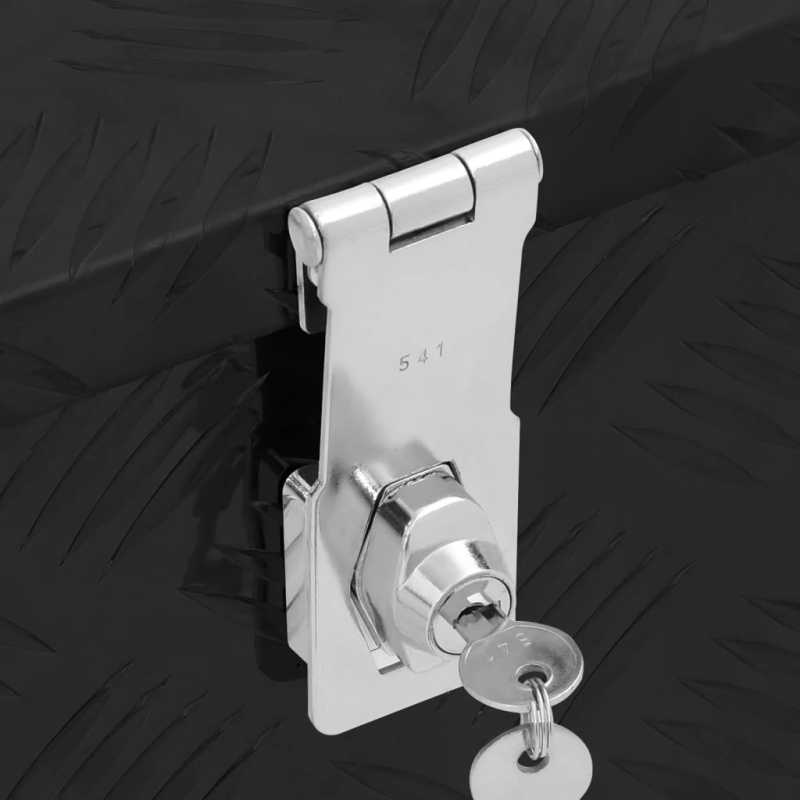 vidaXL uzglabāšanas kaste, melna, 70x31x27 cm, alumīnijs