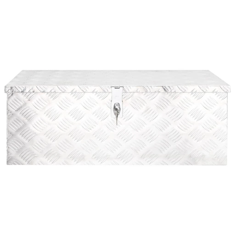 vidaXL uzglabāšanas kaste, sudrabaina, 80x39x30 cm, alumīnijs