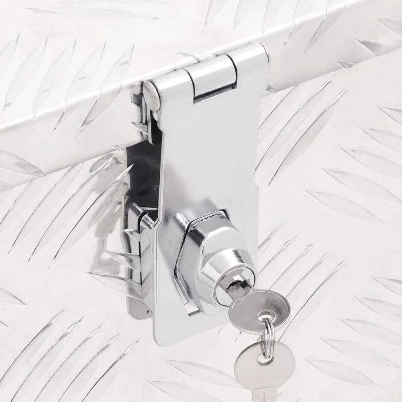 vidaXL uzglabāšanas kaste, sudrabaina, 90x47x33,5 cm, alumīnijs