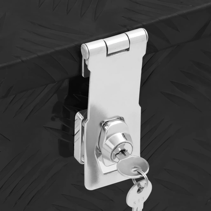 vidaXL uzglabāšanas kaste, melna, 100x55x37 cm, alumīnijs