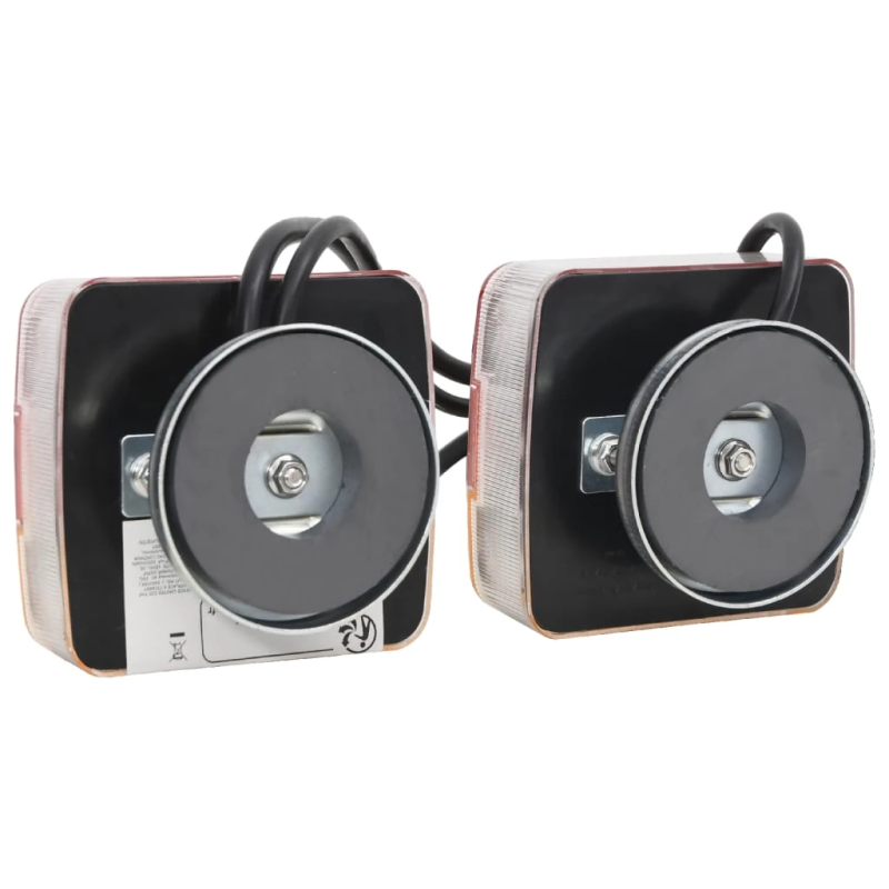 vidaXL piekabes lukturi, 2 gab., sarkani, 10,5x7,5x10 cm, 12 V, LED