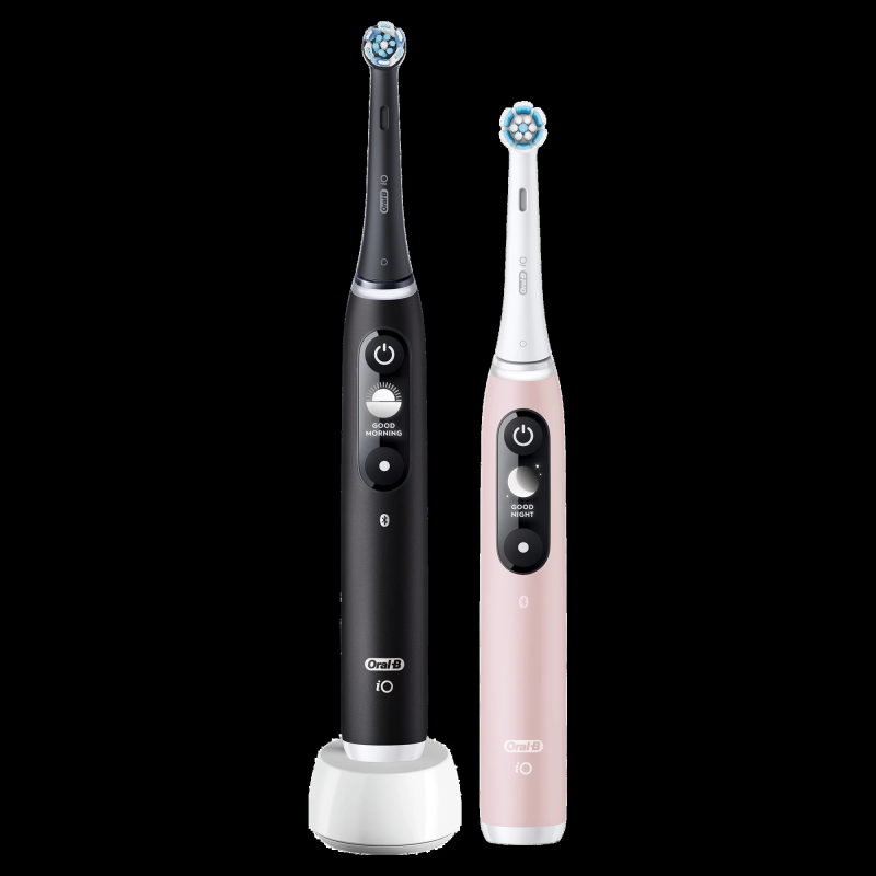 iOM6d.2J6 Oral-B iO6 Duo Pack Elektriskā Zobu Birste Black + Pink Sand Extra Handle