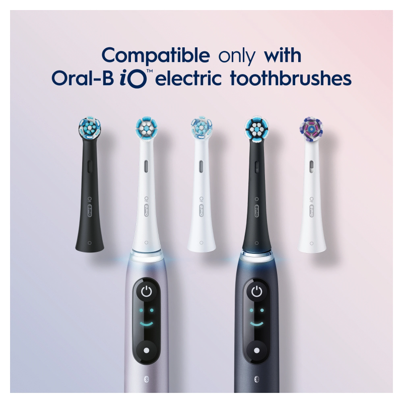 SB-4 Oral-B iO Gentle Care Black nomaināmie pieaugušo zobu birstes uzgaļi. 4 gab.