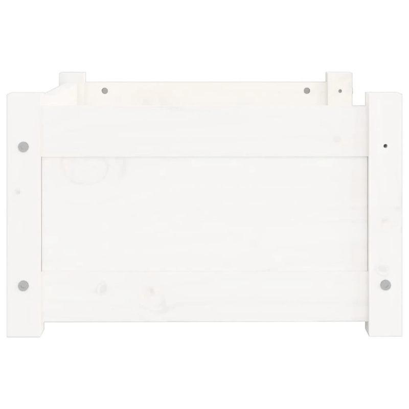 vidaXL suņu gulta, balta, 55,5x45,5x28 cm, masīvs priedes koks