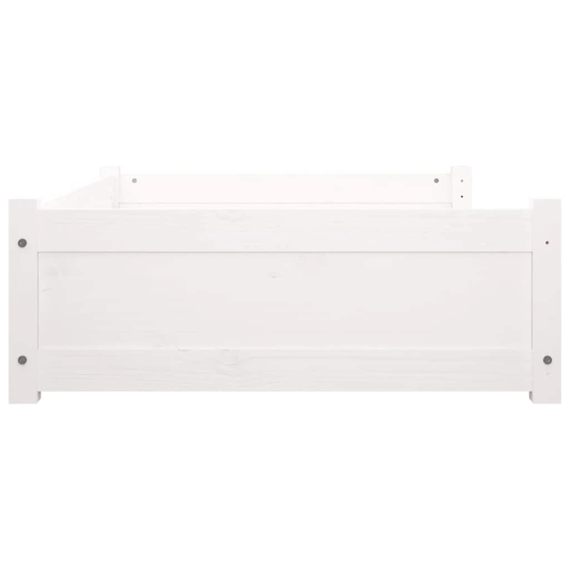 vidaXL suņu gulta, balta, 95,5x65,5x28 cm, priedes masīvkoks