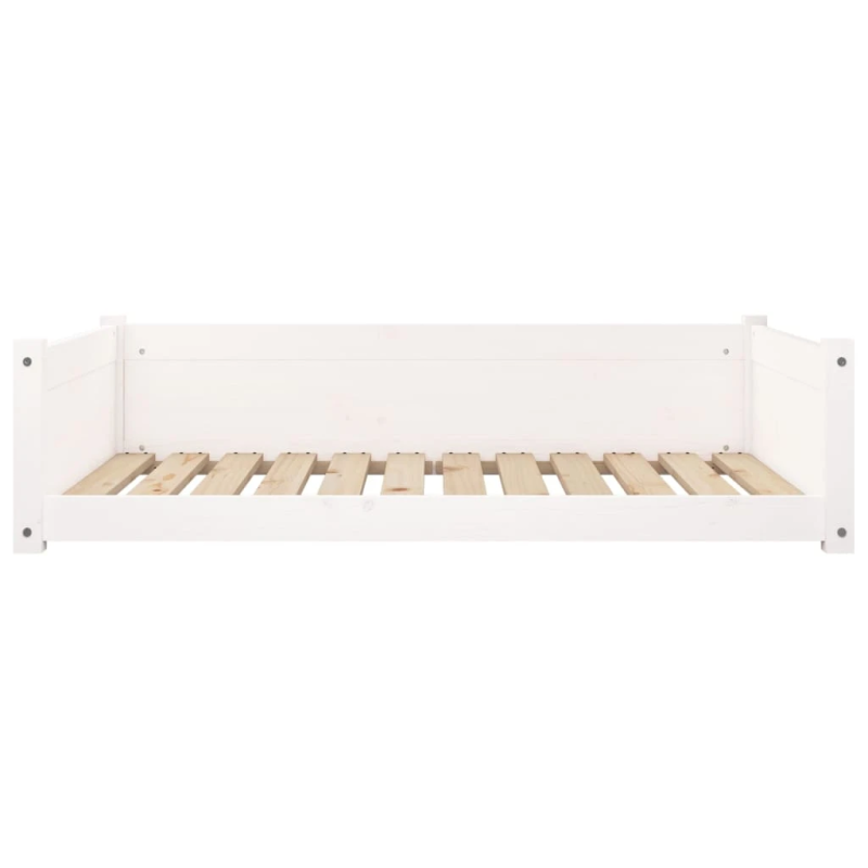 vidaXL suņu gulta, balta, 105,5x75,5x28 cm, priedes masīvkoks