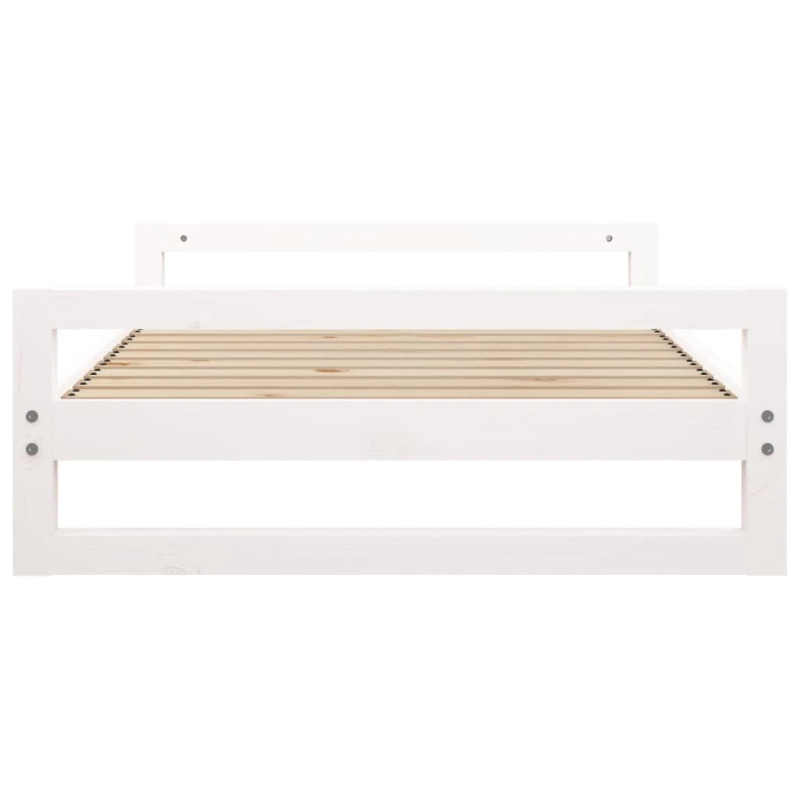 vidaXL suņu gulta, balta, 105,5x75,5x28 cm, priedes masīvkoks