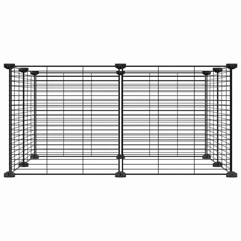 vidaXL mājdzīvnieku būris, 8 paneļi, melns, 35x35 cm, tērauds