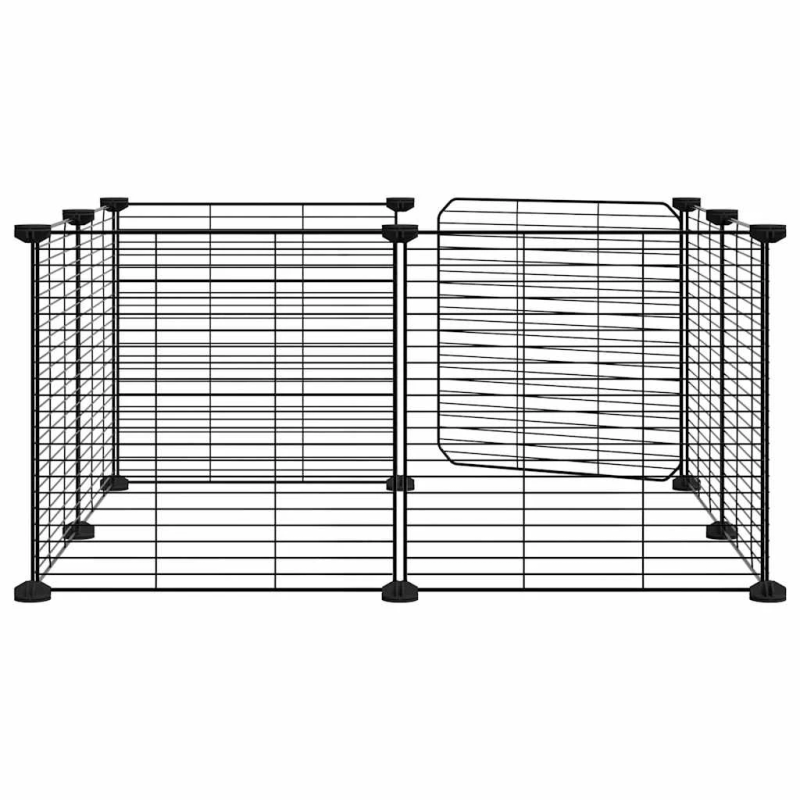 vidaXL mājdzīvnieku būris, 8 paneļi, 35x35 cm, tērauds, melns