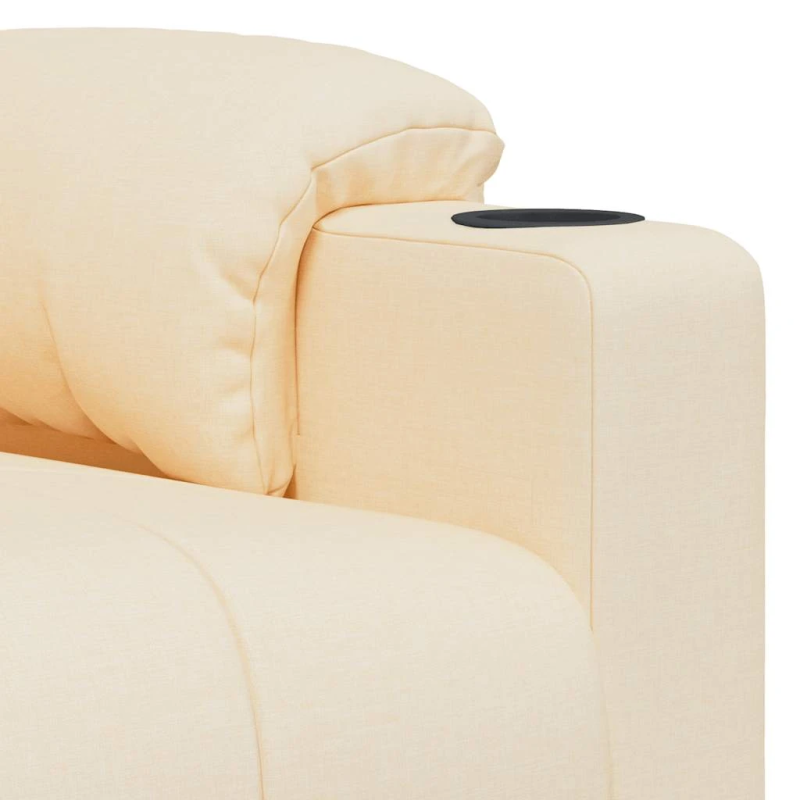 vidaXL masāžas krēsls, krēmkrāsas audums