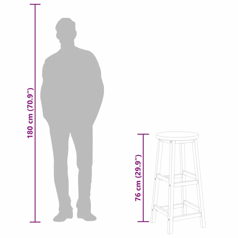 vidaXL bāra krēsli, 8 gab., akācijas masīvkoks