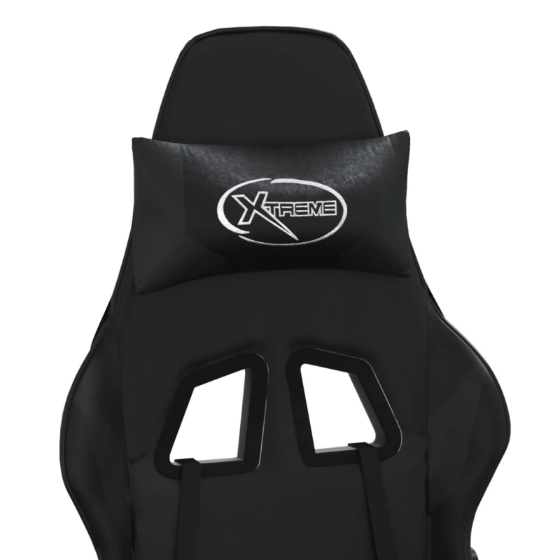 vidaXL masāžas datorspēļu krēsls, melna mākslīgā āda