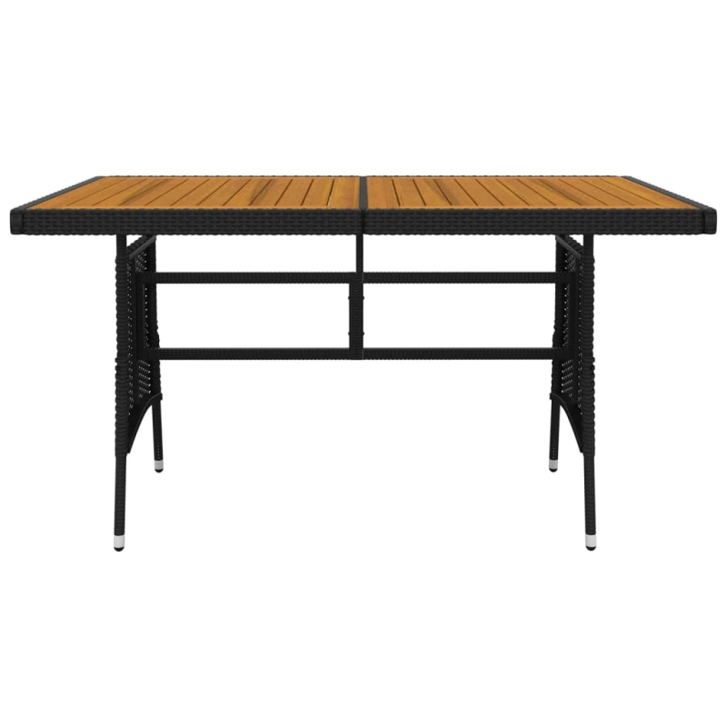 vidaXL 7-daļīgs dārza mēbeļu komplekts, melna PE rotangpalma