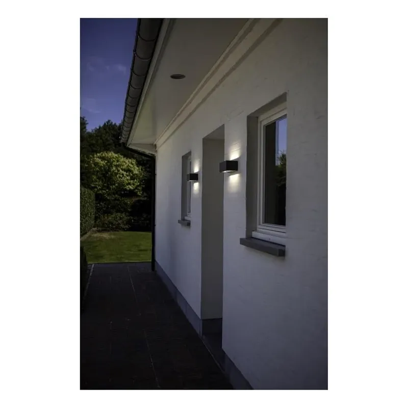 Āra sienas lampa Lutec Clgemini 1891S, 9W, LED, IP54, pelēka krās., 7 cm x 10 cm