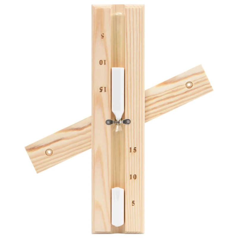 vidaXL pirts higrometrs, termometrs un smilšu pulkstenis, priedes koks