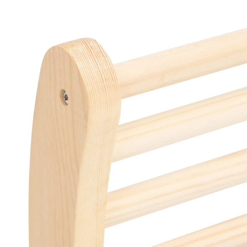 vidaXL pirts muguras balsts, S forma, priedes masīvkoks