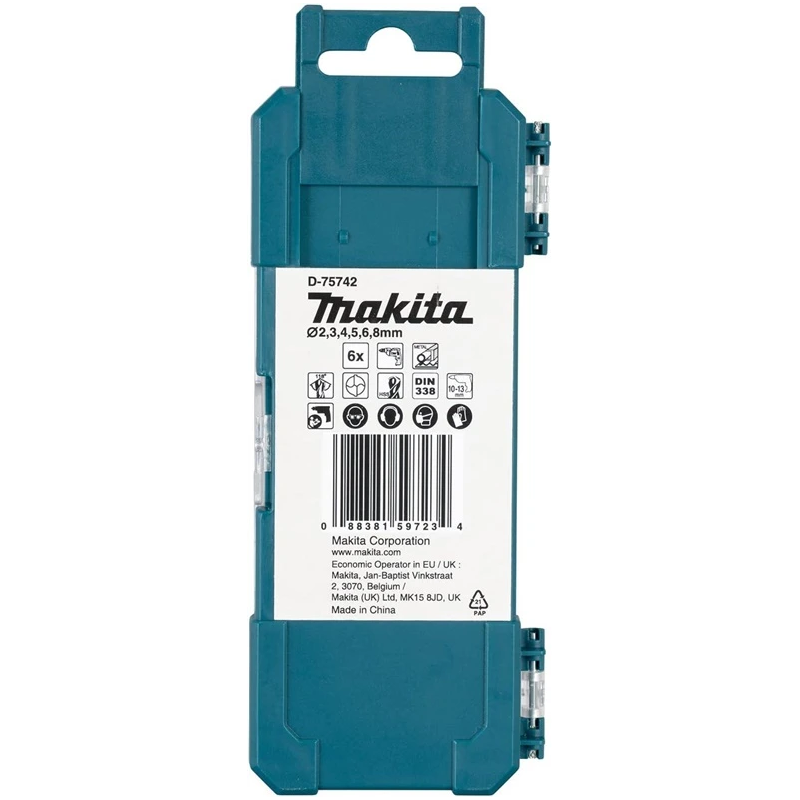 Metāla urbju komplekts Makita D-75742 HSS-G, 6 gab