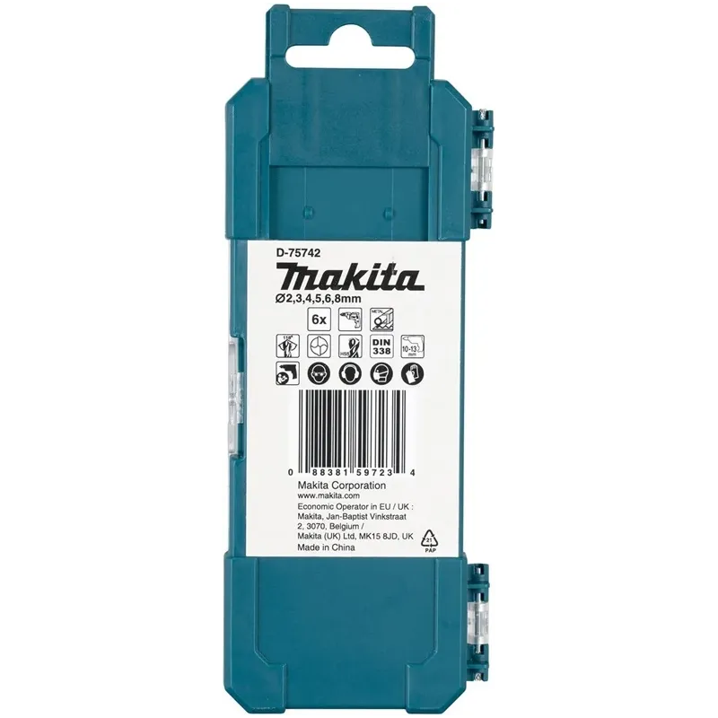 Metāla urbju komplekts Makita D-75742, metāla, hss-g, taisne, 2 mm x 10 cm