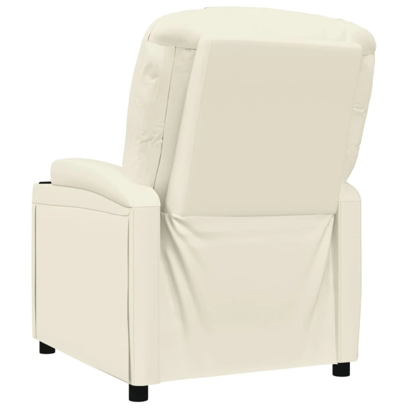 vidaXL atpūtas krēsls, atgāžams, krēmbalta mākslīgā āda
