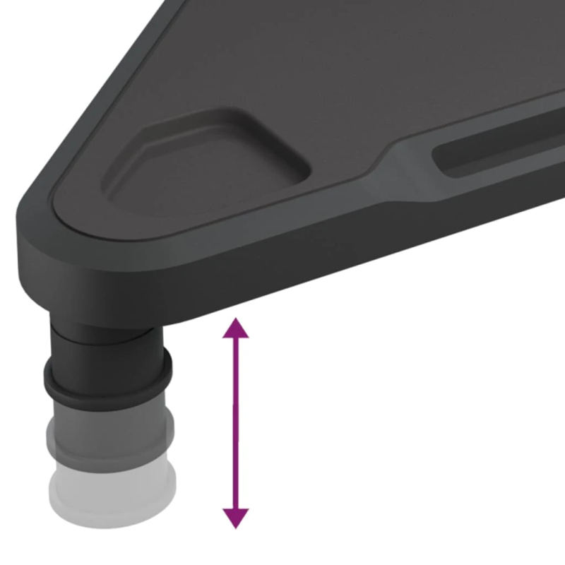 vidaXL stūra monitora paliktnis, melns, 49x28x10,5 cm