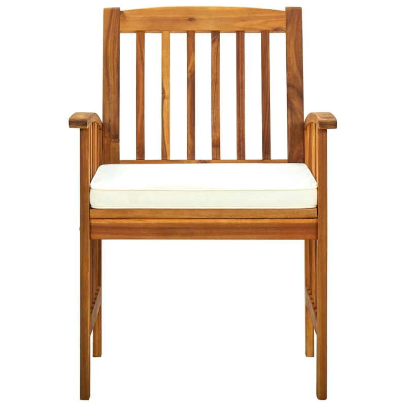 vidaXL dārza krēsli ar matračiem, 6 gab., akācijas masīvkoks