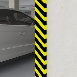 vidaXL stūru aizsargs, dzeltens un melns, 6x2x101,5 cm, PU