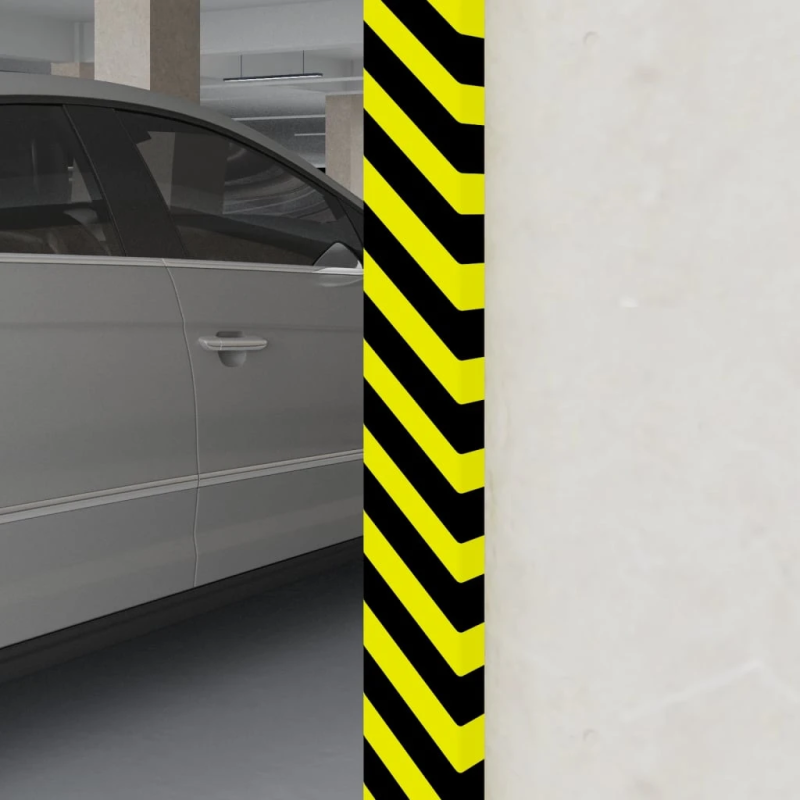 vidaXL stūru aizsargs, dzeltens un melns, 6x2x101,5 cm, PU