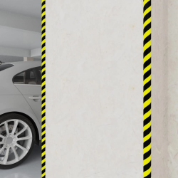 vidaXL stūru aizsargi, 2 gab., dzelteni un melni, 4x3x100 cm, PU