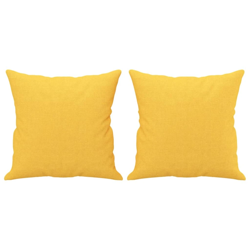 vidaXL dekoratīvi spilveni, 2 gab., 40x40 cm, gaiši dzeltens audums