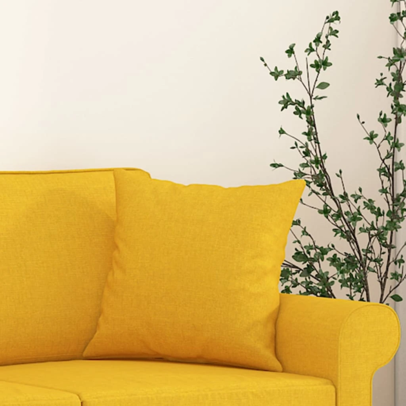 vidaXL dekoratīvi spilveni, 2 gab., 40x40 cm, gaiši dzeltens audums