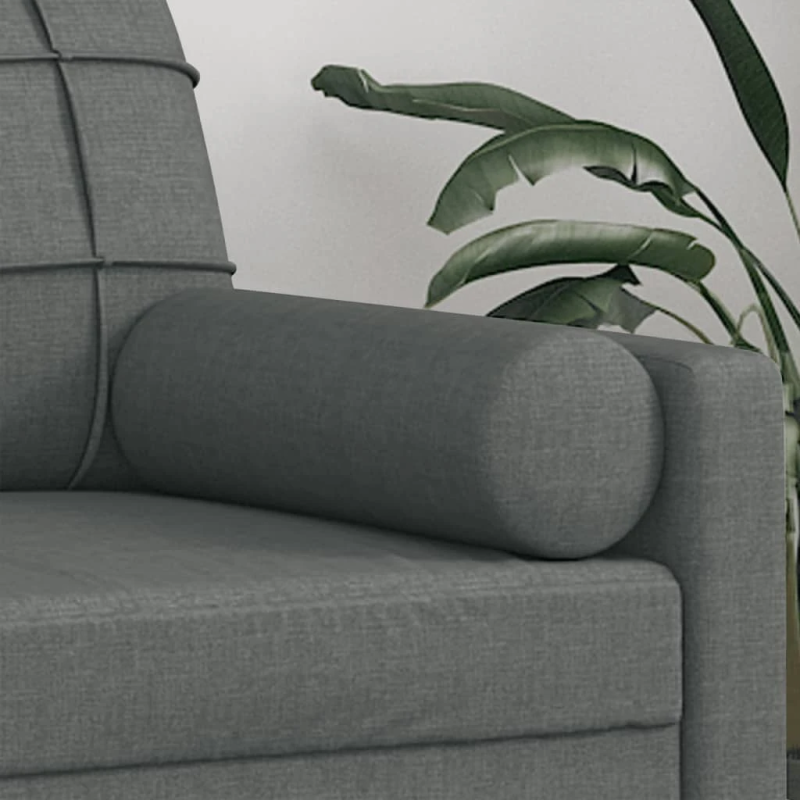 vidaXL dekoratīvi spilveni, 2 gab., DIA15x50 cm, tumši pelēks audums