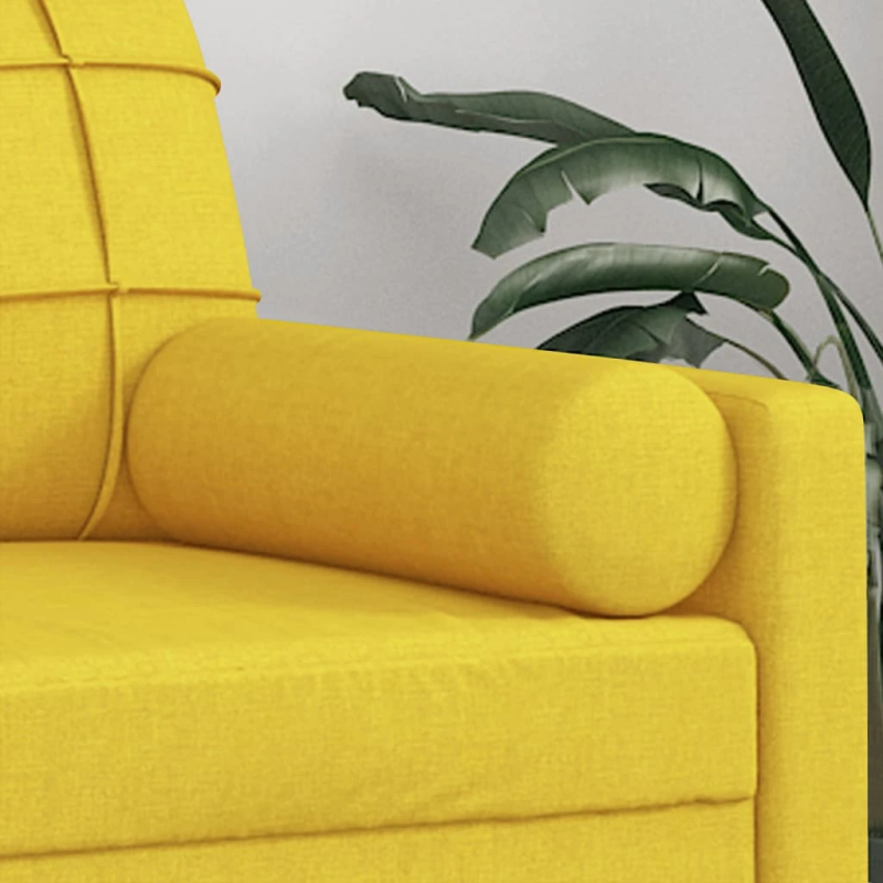 vidaXL dekoratīvi spilveni, 2 gab., DIA15x50 cm, gaiši dzeltens audums